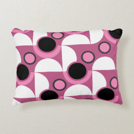 ミッドセンチュリーモダンピンク、黒と灰色 アクセントクッション