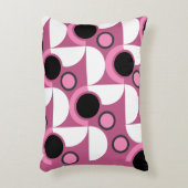 ミッドセンチュリーモダンピンク、黒と灰色 アクセントクッション (正面(垂直))