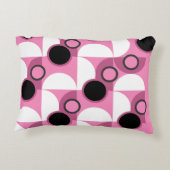 ミッドセンチュリーモダンピンク、黒と灰色 アクセントクッション (裏面)