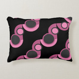 ミッドセンチュリーモダンピンク、黒と灰色 アクセントクッション