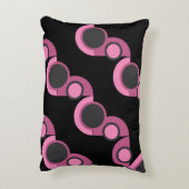 ミッドセンチュリーモダンピンク、黒と灰色 アクセントクッション (裏面(縦))