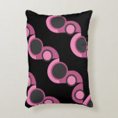 ミッドセンチュリーモダンピンク、黒と灰色 アクセントクッション (正面(垂直))