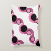 ミッドセンチュリーモダンピンク、黒と灰色 アクセントクッション (正面(垂直))