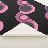 ミッドセンチュリーモダンピンク、黒と灰色 シェルパブランケット (3/4)