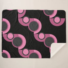ミッドセンチュリーモダンピンク、黒と灰色 シェルパブランケット