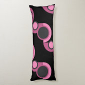 ミッドセンチュリーモダンピンク、黒と灰色 ボディピロー (裏面 (縦))