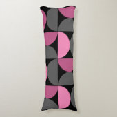 ミッドセンチュリーモダンピンク、黒と灰色 ボディピロー (正面縦)