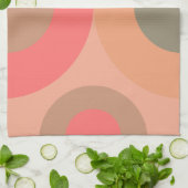 ミッドセンチュリーモダンピーチとオリーブ キッチンタオル (折り畳み)