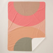 ミッドセンチュリーモダンピーチとオリーブ シェルパブランケット (正面)