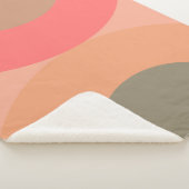 ミッドセンチュリーモダンピーチとオリーブ シェルパブランケット (3/4)