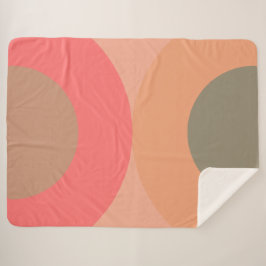 ミッドセンチュリーモダンピーチとオリーブ シェルパブランケット