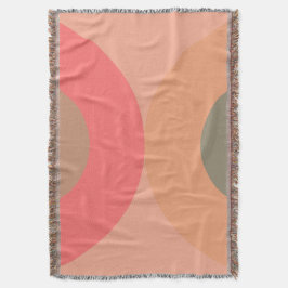 ミッドセンチュリーモダンピーチとオリーブ スローブランケット