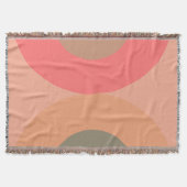 ミッドセンチュリーモダンピーチとオリーブ スローブランケット (正面)