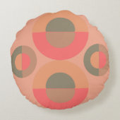 ミッドセンチュリーモダンピーチとオリーブ ラウンドクッション (裏面)