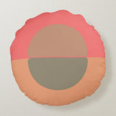 ミッドセンチュリーモダンピーチとオリーブ ラウンドクッション (裏面)