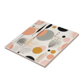 ミッドセンチュリーモダンピーチ金ゴールド抽象芸術 タイル (側面)