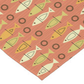 ミッドセンチュリーモダンフィッシュパターンオレンジチャートルーズ ショートテーブルランナー (コーナー)