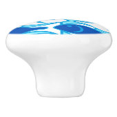 ミッドセンチュリーモダンフィッシュ、コバルトブルー セラミックノブ (側面)