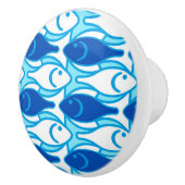 ミッドセンチュリーモダンフィッシュ、コバルトブルー セラミックノブ (右)