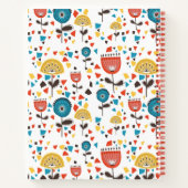 ミッドセンチュリーモダンフカラフルラールパターンアルバム ノートブック (裏面)