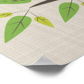 ミッドセンチュリーモダンフクロウのポスター ポスター (角)