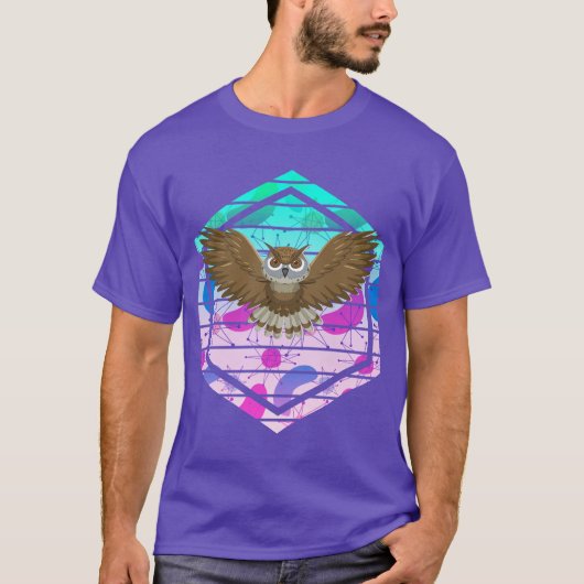 ミッドセンチュリーモダンフクロウ Tシャツ (正面)