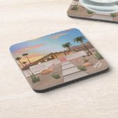 ミッドセンチュリーモダンフラミンゴハウスセット コースター (左側)