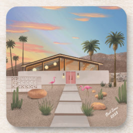 ミッドセンチュリーモダンフラミンゴハウスセット コースター