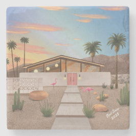 ミッドセンチュリーモダンフラミンゴハウス ストーンコースター