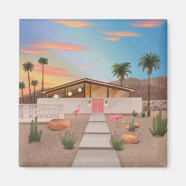 ミッドセンチュリーモダンフラミンゴハウス マグネット