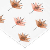 ミッドセンチュリーモダンフラワーオレンジ ショートテーブルランナー (コーナー)