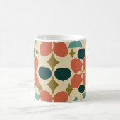 ミッドセンチュリーモダンフラワーダイヤモンドイエロー コーヒーマグカップ (中央)