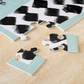 ミッドセンチュリーモダンフラワーヴァースカスタム ジグソーパズル (側面)