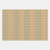 ミッドセンチュリーモダンフローラオレンジブルーサークル線 ラッピングペーパーシート (正面2)