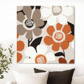 ミッドセンチュリーモダンフローラキャンバス印刷 キャンバスプリント