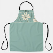 ミッドセンチュリーモダンフローラデイジー名前をカスタムする エプロン (正面)