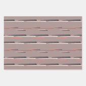 ミッドセンチュリーモダンフローラピンクパープルサークルライン ラッピングペーパーシート (正面3)