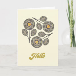 ミッドセンチュリーモダンフローラメモカード サンキューカード