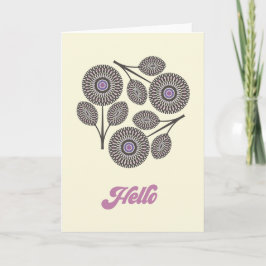 ミッドセンチュリーモダンフローラメモカード サンキューカード