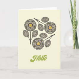 ミッドセンチュリーモダンフローラメモカード サンキューカード