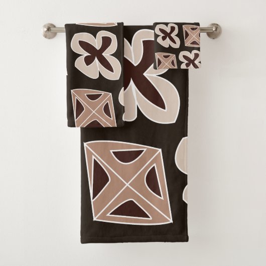 ミッドセンチュリーモダンフローラ幾何学 バスタオルセット (インサイチュ)