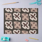 ミッドセンチュリーモダンフローラ幾何学 薄葉紙 (クラフト)