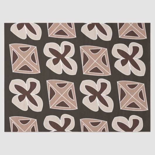 ミッドセンチュリーモダンフローラ幾何学 薄葉紙 (正面)