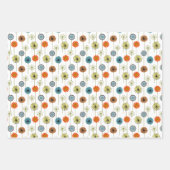 ミッドセンチュリーモダンフローラ誕生日 ラッピングペーパーシート (正面2)