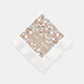 ミッドセンチュリーモダンブライダルシャワーシャンパンカラー 縁ありカクテルナプキン (角)