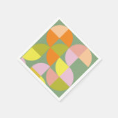 ミッドセンチュリーモダンブライトカラフルフレッシュ幾何学模様 スタンダードカクテルナプキン (角)