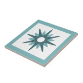 ミッドセンチュリーモダンブライトターコイズスターバスト タイル (側面)