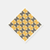 ミッドセンチュリーモダンブラウンと金ゴールドパターン スタンダードカクテルナプキン (角)