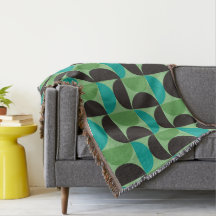 ミッドセンチュリーモダンブラウングリーンとターコイズ