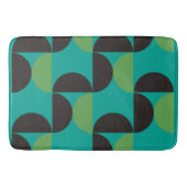 ミッドセンチュリーモダンブラウングリーンとターコイズ バスマット (正面)